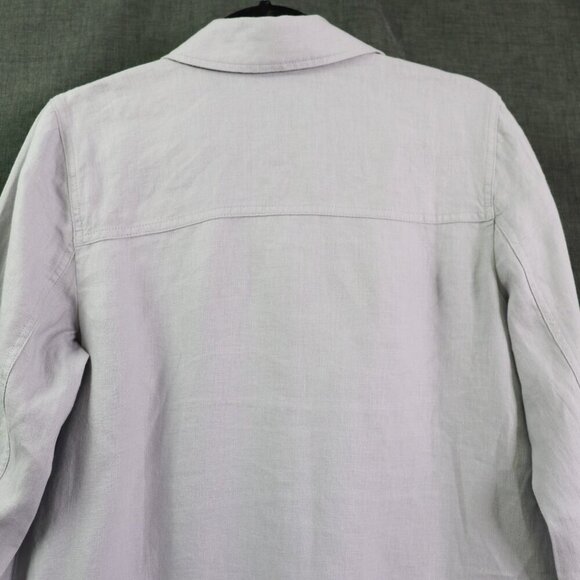 J. Jill Love Linen Artist Coat Jacket Tunic Women's Small Gray Pockets - Picture 5 of 16